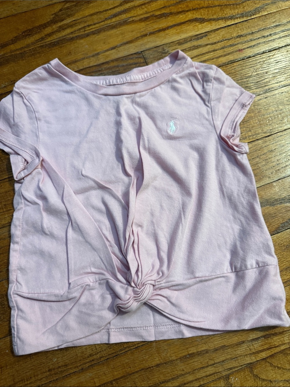 Ralph Lauren Light Pink Short Sleeve Knot-Front Tee